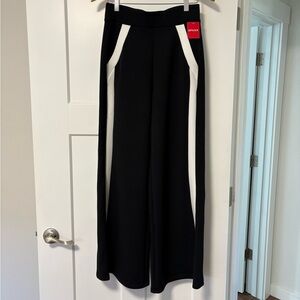 SPANX Black and White Wide Leg Track Pants